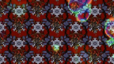 Çiçekli karalama şeklinde Raster çiçek deseni. Yumuşak, bahar çiçekli arka plan. Kırmızı ve kahverengi renkte çiçekler.