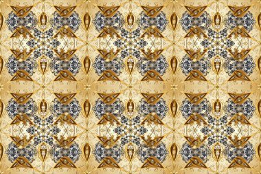 Barok tarzında kusursuz bir doğulu süsü. Kahverengi, bej ve gri renklerde altın elementler. Geleneksel klasik Raster Golden.