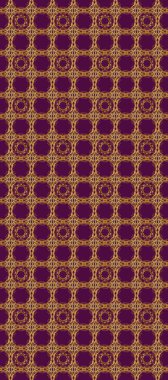 Raster altın desen. Raster illüstrasyonu. Doğu tarzı arabesk. Kusursuz altın desenli bukleler. Altın elementli mor, kahverengi ve bej renkler.