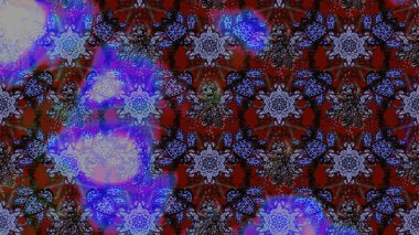 Raster illüstrasyonundaki çiçek desenli çizim. Düz Çiçek Elementleri Tasarımı. Renkli Bahar Teması eskiz kalıbı. Mor ve kahverengi renkte çiçekler.