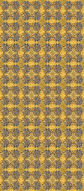 Gold metal with floral pattern. Raster golden floral ornament brocade textile and glass pattern. Seamless golden pattern. Yellow, brown and gray colors with golden elements.
