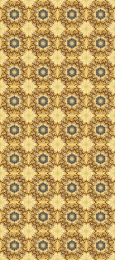 Klasik raster sarısı, kusursuz desen. Çiçek süsü kumaş deseni, cam, çiçek desenli metal bej, sarı ve kahverengi altın elementli..