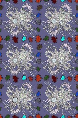 Çiçekli karalama şeklinde Raster çiçek deseni. Hoş renklerde çiçekler. Nazik, narin çiçek arkaplanı.