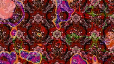 Güzel kumaş deseni. Kahverengi renklerde. Raster illüstrasyonundaki çiçek desenli çizim. Raster illüstrasyonu.