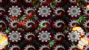 Üst manzara, yumuşak stil. Sevgililer günü ve tebrik kartı konsepti için şık bir davetiye. Çiçek kompozisyonu, el boyası, hassas şablon. Siyah ve kahverengi renkte manzaralı çiçek deseni.