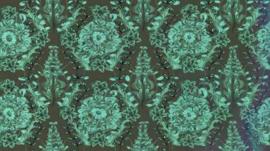 Renkli unsurlarla hareketli arka plan görüntüleri. Çiçekler. Eski model. Bayrak tarzı. Video kaydı. Şablon. Döngü. Kusursuz..