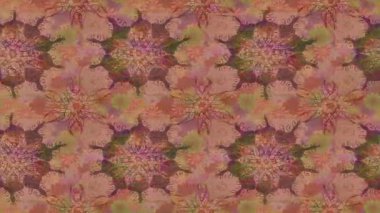Renkli unsurlarla hareketli arka plan görüntüleri. Çiçekler. Eski model. Bayrak tarzı. Video kaydı. Şablon. Döngü. Kusursuz..