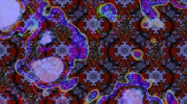 Mor ve kahverengi renklerde güzel bir tekstil. Raster illüstrasyonu. Suluboya çiçekli çiçek deseni.