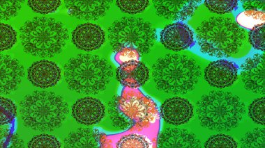 Raster illüstrasyonu. Eski moda arka plan. Güzel, parlak, pürüzsüz kumaş, tuval. Çiçek çelengi. Kıvırcık, parlak örgü. Desen, çizim, çiçek sınırı..