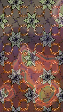 Kahverengi renkli çiçekler. Küçük çiçekte sevimli çiçek deseni var..