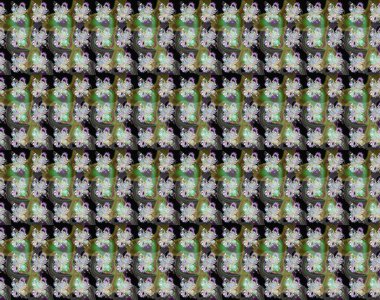 Düz Çiçek Elementleri Tasarımı. Yeşil ve nötr renklerde çiçekler. Raster Illustrasyon 'daki Çiçek Deseni' nin son moda çizimi. Renkli Yaz Teması çizim şablonu.