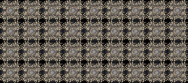 Süslü dekorasyon. Raster illüstrasyonu. Damask altın soyut çiçek Gri, bej ve kahverengi renklerde pürüzsüz desen.