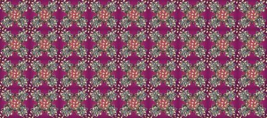 Raster illüstrasyonu. Damask altın soyut çiçek deseni mor, gri ve bej renklerde. Süsleme.