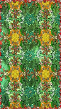 Renkli Bahar Teması eskiz kalıbı. Raster illüstrasyonundaki çiçek desenli çizim. Düz Çiçek Elementleri Tasarımı. Güzel kumaş deseni.