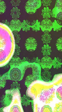 Yeşil ve kahverengi çiçekler. Eskiz arkaplan modeli. Suluboya, elle çizilmiş. Raster stoku.