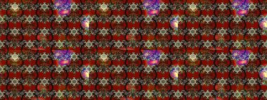 Patlayan çiçekler soyut olarak yerleştirilmiş. Raster illüstrasyonu. Kahverengi ve kırmızı renklerde bahar çiçekleri. Raster deseni.