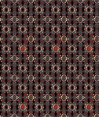 Çiçek desenli eskiz, darbeler, sıçramalar, yaz çiçekleri. Raster illüstrasyonu. Siyah ve kahverengi renkte çiçekler.