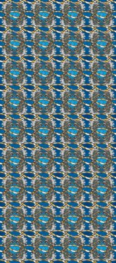 Altın elementlerle mavi, gri ve kahverengi renklerde kusursuz desen. Raster oryantal süs. Kusursuz altın desen.