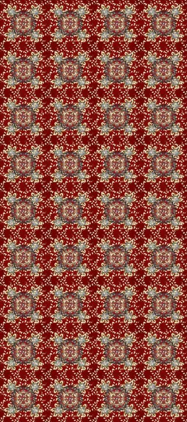 Çiçek süsü kumaş deseni, cam, çiçek desenli metal kırmızı, kahverengi ve bej renklerinde altın elementler. Klasik raster altın pürüzsüz desen.