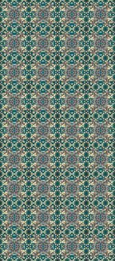 Süslü dekorasyon. Damask altın soyut çiçek deseni mavi, gri ve bej renklerde. Raster illüstrasyonu.