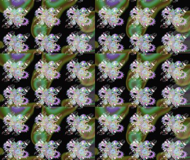 Çizgi çizimi kalıbı. Raster Moda kumaş deseni. Şirin çiçekler..