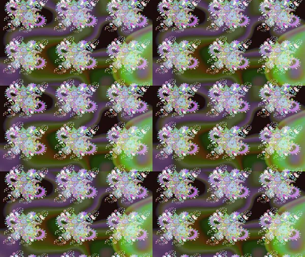 Sevimli çiçek raster deseni. Düz Çiçek Elementleri Tasarımı. Yeşil ve gri renkli çiçekler. Renk Bahar Teması eskiz şablonu.