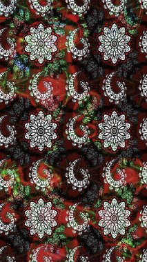 Eski usul. Tomurcukları çiçek olan sevimli bir çiçek deseni. Raster illüstrasyonu. Raster. Kumaş, tekstil, duvar kağıdı baskısı için. Taslak arkaplan.