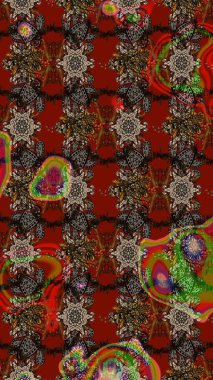 Can be used as greeting or wedding background. Spring tender design for natural cosmetics, perfume, florist shop. Best for wrapping paper. Raster sketch pattern with brown and red tulip flowers.