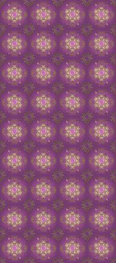 Dekoratif simetri arabesk. Menekşe üzerine altın ve bej rengi. Kusursuz ortaçağ çiçek deseni. Doğum günü kartı, davetiye ya da afiş için iyidir. Raster illüstrasyonu.