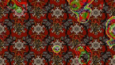 Raster illüstrasyonu. Tekstil veya kitap kapakları, imalat, duvar kağıtları, baskı, hediye paketi ve yapıştırma kitabı için çiçek eskizi geçmişi. Küçük ölçekli çiçeklerdeki basit sevimli desen.