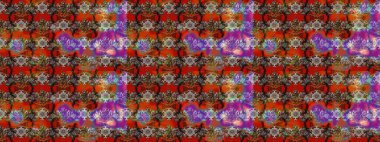 Raster illüstrasyonu. Kahverengi renklerde bahar çiçekleri. Çiçek ve yapraklı karalama şeklinde Raster çiçek deseni.