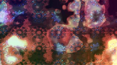 Düz Çiçek Elementleri Tasarımı. Kahverengi renkli şirin çiçek deseni. Renkli Bahar Teması eskiz kalıbı. Raster Modaya uygun kumaş deseni.