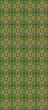 Süslü raster dekorasyonu. Altın desenli yeşil, gri ve kahverengi renklerde altın elementler. Barok tarzında duvar kağıdı tasarımı için kusursuz damaske deseni arkaplanı.