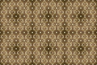 Geleneksel klasik altın desen. Kahverengi, bej ve nötr renklerde altın desenli altın elementler. Barok tarzında kusursuz bir doğulu süsü. Raster doğulu süsü.