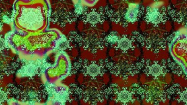 Güzel kumaş deseni. Raster suluboya deseni, narin çiçekler, yeşil çiçekler, tebrik kartı şablonu..