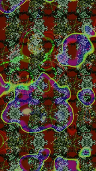 Hediye ambalaj kağıdı, tebrik kartları, posterler ve pankart tasarımı. Raster düz çiçek çizim deseni. Yeşil ve kırmızı renkte çiçekler.