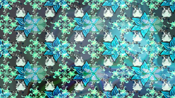 Raster. Mavi ve nötr renkte güzel çiçekli eskiz deseni, suluboya çiçek deseni, duvar kağıdı, kart veya kumaş için fayanslı.