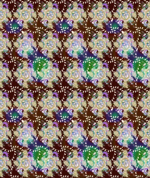 Güzel eskiz şekli. Güzel kumaş deseni. Düz Çiçek Elementleri Tasarımı. Raster çiçekli arka plan. Renkli Yaz Temalı eskiz kalıbı. Yazdır.