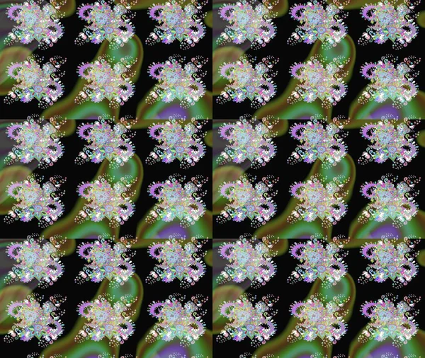 Şirin çiçekler. Çizgi çizimi kalıbı. Raster Moda kumaş deseni.