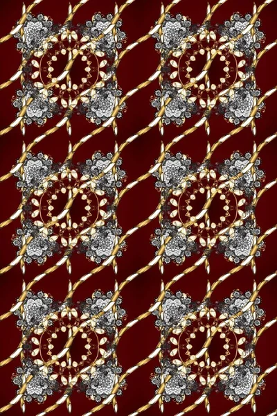 Kusursuz klasik raster ve altın desen. Geleneksel oryantasyon süsü. Klasik vintage arkaplan.