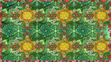 Raster illüstrasyonu. Tomurcukları papatya çiçekleri olan sevimli bir çiçek deseni. Eskiz geçmişi. Miles Fleur, süslü püslü bir süs. Eski usul. Kumaş, tekstil ve duvar kağıdı baskısı için..