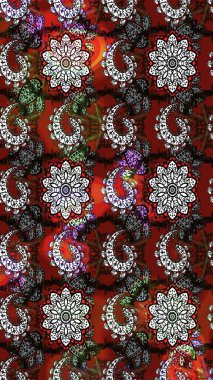 Gri ve kırmızı renkte çiçekler. Düz Çiçek Elementleri Tasarımı. Renkli Yaz Temalı eskiz kalıbı. Çiçekli retro deseni çiz.