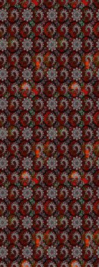 Tekrar eden çiçek arkaplanı, zarif siyah ve kahverengi çiçek duvar kağıdı. Siyah ve kahverengi renkler üzerine çiçek desenli eskiz, el yapımı papatyalar, papatyalar..