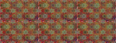 Raster illüstrasyonu. Raster illüstrasyonu. Kusursuz çiçek deseni. Kahverengi renkli çiçekler. Asya tekstil tarzında.