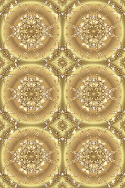 Altın elementlerle bej ve nötr renklerde klasik, pürüzsüz desen. Noel 2019, kar tanesi, yeni yıl.