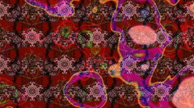 Çiçekler suluboya tarzında kahverengi ve kırmızı renklerde. Raster illüstrasyonunda çiçek deseni çizimi.