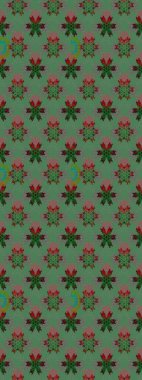 Raster illüstrasyonu. Suluboya çiçekli çiçek deseni. Yeşil renkte güzel tekstil.