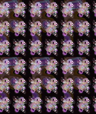 Çiçek. Siyah ve kahverengi renklerde. Taslak dekoratif arka plan, çiçek mandala. Raster illüstrasyonu.