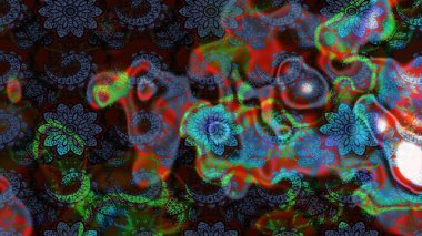 Yumuşak, bahar çiçekleri mavi ve kahverengi renklerde. Çiçekli karalama şeklinde Raster çiçek deseni. Raster illüstrasyonu.