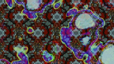 Çiçekli karalama şeklinde Raster çiçek deseni. Kahverengi ve gri renkli çiçekler. Nazik, narin çiçek arkaplanı.